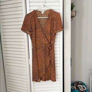 J. Crew Leopard Print Wrap Dress
